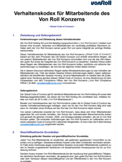Verhaltenskodex Mitarbeitende Deckblatt